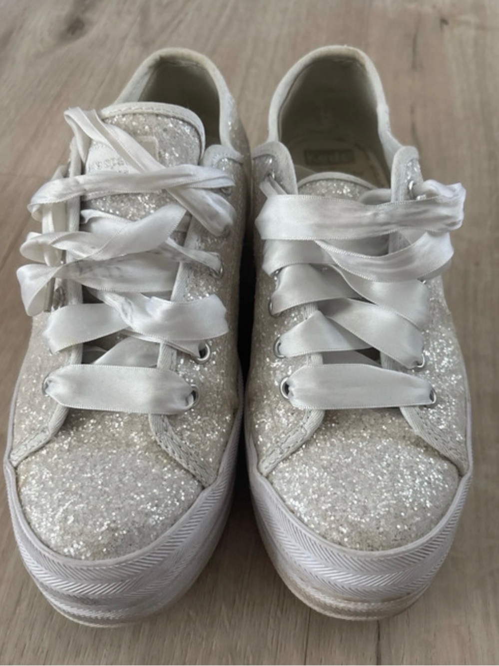 Keds X Kate Spade Women's Glitter Low-Top Sneakers in White